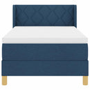 Box spring seng med hovedgærde Blå 200 x 90 cm Stof