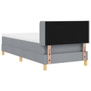 Box spring seng med hovedgærde Lysegrå 200 x 100 cm Stof