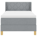 Box spring seng med hovedgærde Lysegrå 200 x 100 cm Stof
