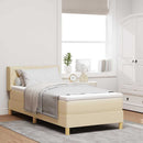 Box spring seng med hovedgærde Creme 200 x 100 cm Stof