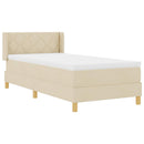 Box spring seng med hovedgærde Creme 200 x 100 cm Stof