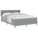 Box spring seng med hovedgærde Lysegrå 190 x 140 cm Stof
