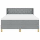 Box spring seng med hovedgærde Lysegrå 190 x 140 cm Stof