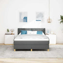 Box spring seng med hovedgærde Mørkegrå 190 x 140 cm Stof