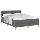 Box spring seng med hovedgærde Mørkegrå 190 x 140 cm Stof