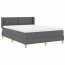 Box spring seng med hovedgærde Mørkegrå 190 x 140 cm Stof