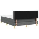 Box spring seng med hovedgærde Mørkegrå 190 x 140 cm Stof