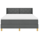 Box spring seng med hovedgærde Mørkegrå 190 x 140 cm Stof