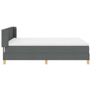 Box spring seng med hovedgærde Mørkegrå 190 x 140 cm Stof