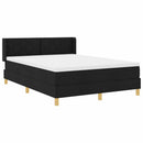 Box spring seng med hovedgærde Sort 190 x 140 cm Stof
