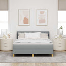 Box spring seng med hovedgærde Lysegrå 200 x 140 cm Stof