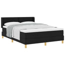 Box spring seng med hovedgærde Sort 200 x 140 cm Stof