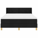 Box spring seng med hovedgærde Sort 200 x 140 cm Stof