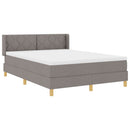 Box spring seng med hovedgærde Gråbrun 200 x 140 cm Stof
