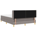 Box spring seng med hovedgærde Gråbrun 200 x 140 cm Stof