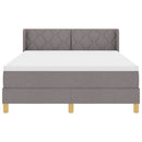 Box spring seng med hovedgærde Gråbrun 200 x 140 cm Stof