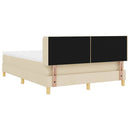 Box spring seng med hovedgærde Creme 200 x 140 cm Stof