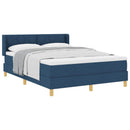 Box spring seng med pude med hovedgærde Blå 200 x 140 cm Stof