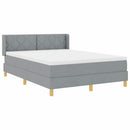 Box spring seng med hovedgærde Lysegrå 200 x 160 cm Stof