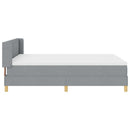Box spring seng med hovedgærde Lysegrå 200 x 160 cm Stof