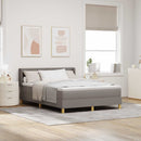Box spring seng med hovedgærde Gråbrun 200 x 160 cm Stof