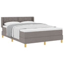 Box spring seng med hovedgærde Gråbrun 200 x 160 cm Stof