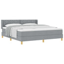 Box spring seng med hovedgærde Lysegrå 200 x 180 cm Stof