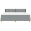 Box spring seng med hovedgærde Lysegrå 200 x 180 cm Stof