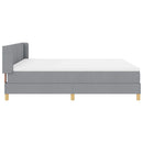 Box spring seng med hovedgærde Lysegrå 200 x 180 cm Stof