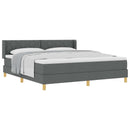Box spring seng med hovedgærde Mørkegrå 200 x 180 cm Stof