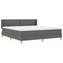 Box spring seng med hovedgærde Mørkegrå 200 x 180 cm Stof