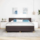Box spring seng med hovedgærde Mørk Brun 200 x 180 cm Stof