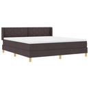 Box spring seng med hovedgærde Mørk Brun 200 x 180 cm Stof