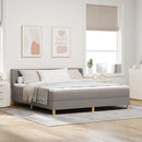 Box spring seng med hovedgærde Gråbrun 200 x 180 cm Stof