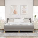 Box spring seng med hovedgærde Gråbrun 200 x 180 cm Stof