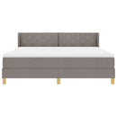 Box spring seng med hovedgærde Gråbrun 200 x 180 cm Stof