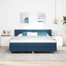 Box spring seng med hovedgærde Blå 200 x 180 cm Stof