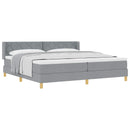 Box spring seng med hovedgærde Lysegrå 200 x 200 cm Stof