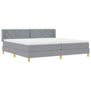 Box spring seng med hovedgærde Lysegrå 200 x 200 cm Stof
