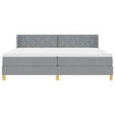 Box spring seng med hovedgærde Lysegrå 200 x 200 cm Stof