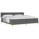 Box spring seng med hovedgærde Mørkegrå 200 x 200 cm Stof
