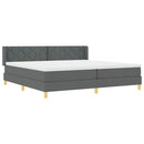 Box spring seng med hovedgærde Mørkegrå 200 x 200 cm Stof