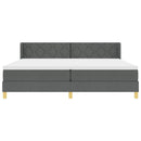 Box spring seng med hovedgærde Mørkegrå 200 x 200 cm Stof