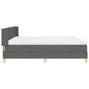 Box spring seng med hovedgærde Mørkegrå 200 x 200 cm Stof