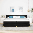 Box spring seng med hovedgærde Sort 200 x 200 cm Stof