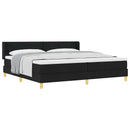 Box spring seng med hovedgærde Sort 200 x 200 cm Stof