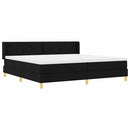 Box spring seng med hovedgærde Sort 200 x 200 cm Stof