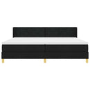Box spring seng med hovedgærde Sort 200 x 200 cm Stof