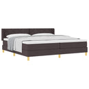 Box spring seng med hovedgærde Mørk Brun 200 x 200 cm Stof