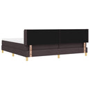 Box spring seng med hovedgærde Mørk Brun 200 x 200 cm Stof